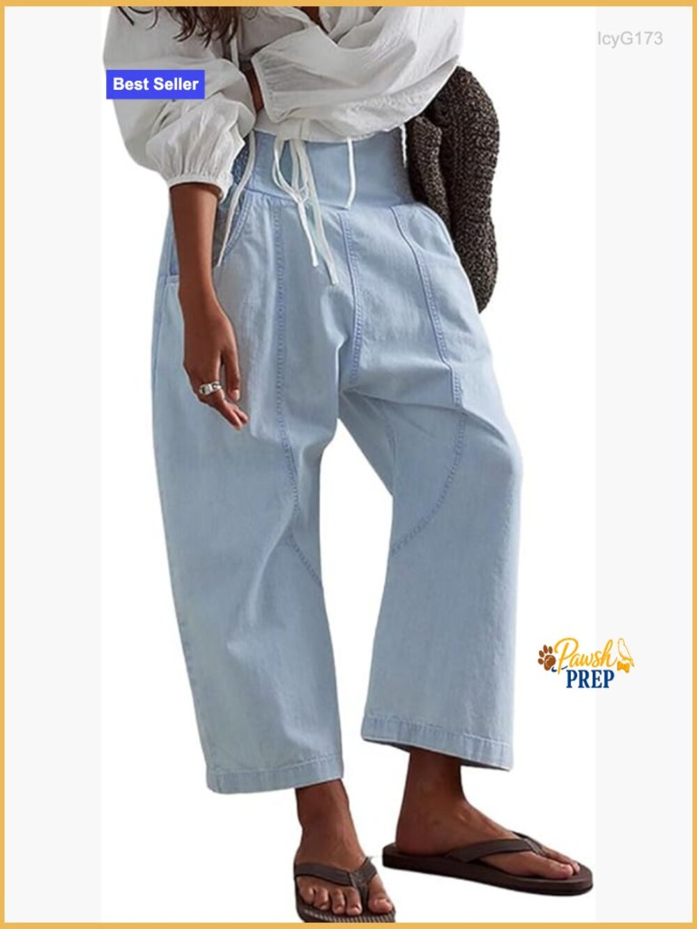 Loose Fit Wide Leg Cropped Barrel Harem Jeans